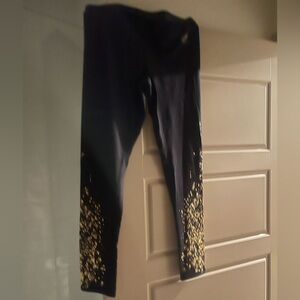Roberto Cavalli Sport Black Leggings with Gold Logo
